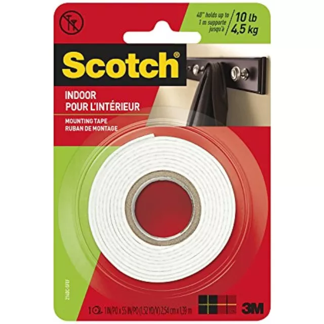 Scotch 214/DC Double Coated Indoor Mounting Tape, White