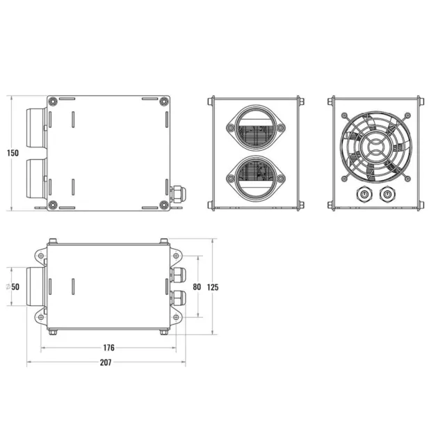 Chauffage de cabine électrique à conduites JJC 12 V 600 W 3