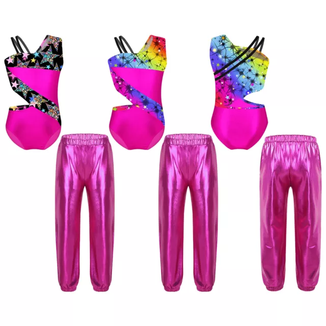 Kids Sports Set Gymnastics Leotards for Girls Performance Dance Unitard Jumpsuit