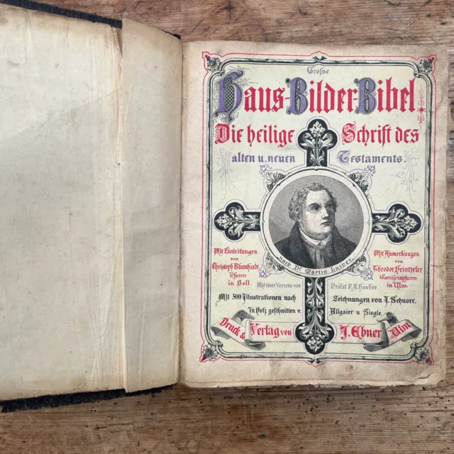 1877 Große Haus-Bilder-Bibel, Neues und Altes Testament, 300 Illustrationen