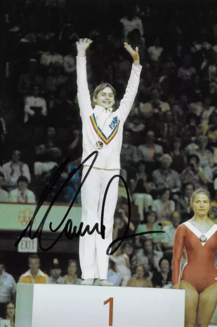 Nadia Comaneci Olympic Gymnast Signed 7.5 x 5 Photograph 1 *With COA*