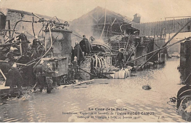 94 .n° 106775 . ivry sur seine .inondation explosion et incendie de l usine pa