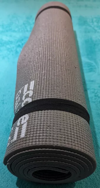 Core Balance PVC Yoga Mat Non Slip Yoga Mat with Strap Grey