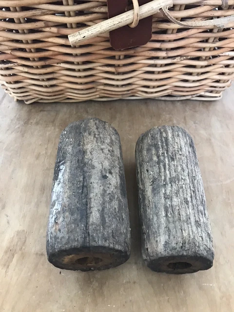 Pair of Antique Wooden Fishing Floats