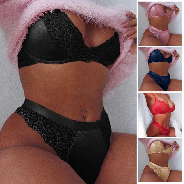 Ensemble de soutien-gorge push-up sensuel en dentelle vêtements de nuit pour fe