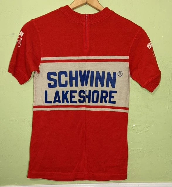VTG 70’s Team Schwinn Lakeshore Cycling Jersey Size Small 36-38 100% wool VTG 70’s Team Schwinn Lakeshore Cycling Jersey Size Small 36-38 100% wool