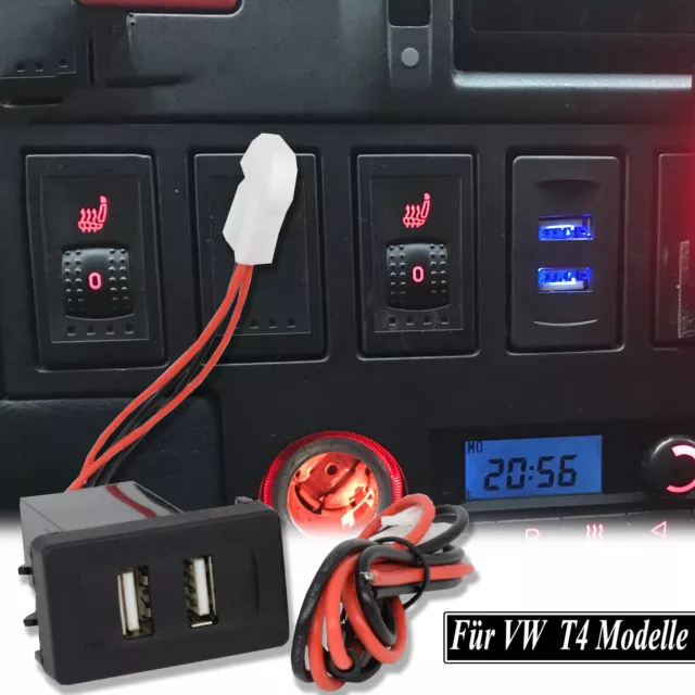 2 USB 5V Einbau Steckdose 12V Buchse KFZ PKW Auto Wohnwagen Wohnmobil