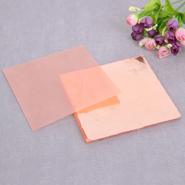 100pcs artisanat papier Imitation or Sliver cuivre feuille feuilles feuilles feu