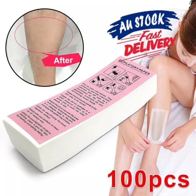 100/200 Sheets Hair Removal Paper Soft Waxing Cloth Strips Depilatory Wax Body