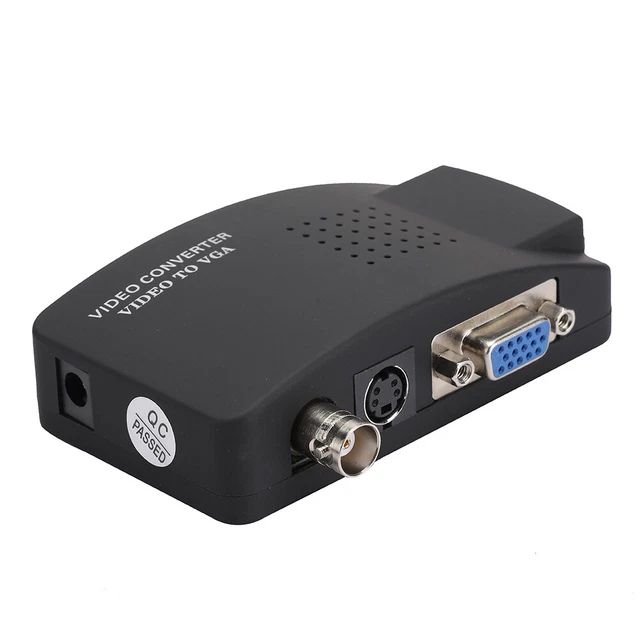 VGA BNC SVIDEO To VGA Video Converter VGA Out Adapter BNC To VGA Adaptor EU Plug
