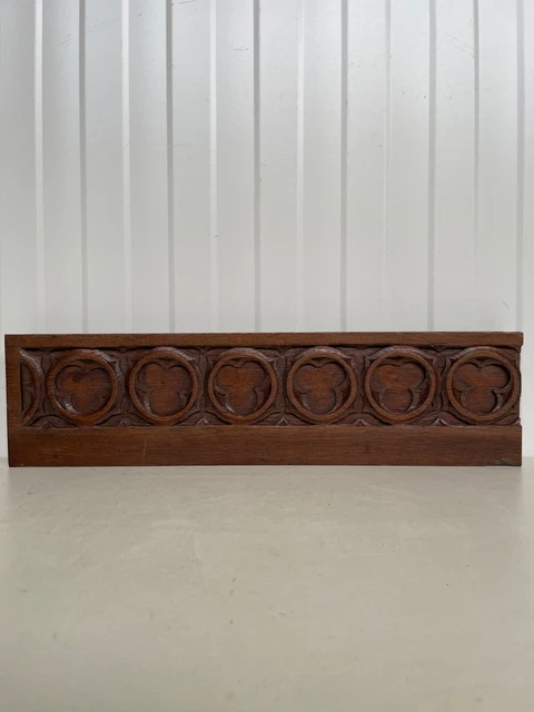 A Beautiful French Architectural Gothic Revival Carving/pediment in oak (2) 3