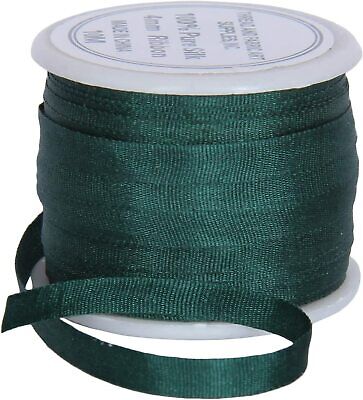 Threadart 100% pura seda lazo verde esmeralda - 4mm-No.702 - 10 metros