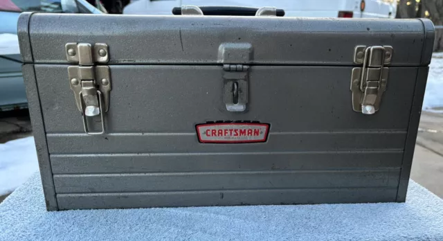 Vintage Sears Craftsman No 6512 Tool Box With Tray Crown Logo