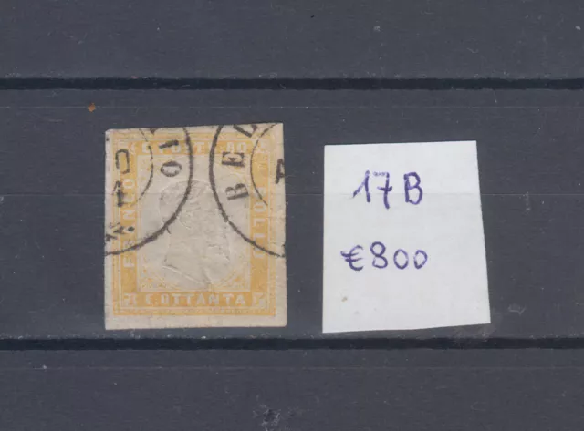 Antichi Stati Sardegna 80 Cent 17B Annullato