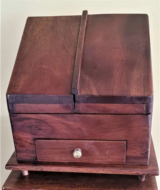 Antique Mahogany Stationery Desk Storage Box