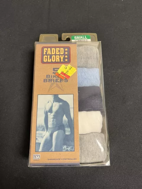 Vintage Faded Glory Mens Small Bikini Briefs Sealed NOS Pack of 5 Vintage Faded Glory Mens Small Bikini Briefs Sealed NOS Pack of 5