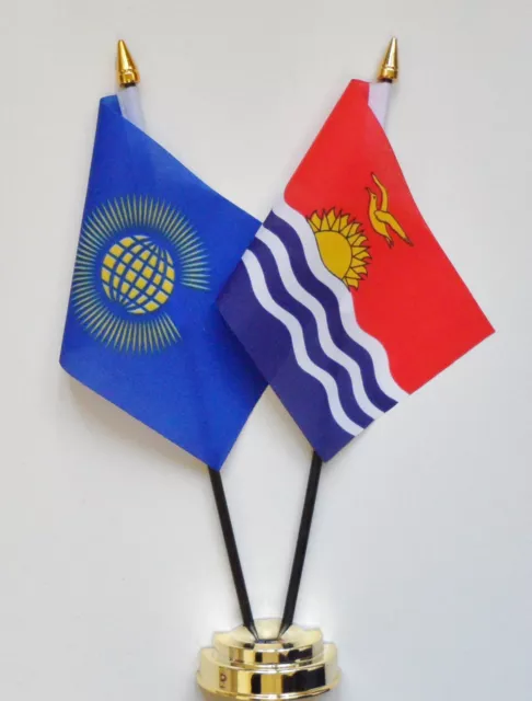 Commonwealth & Kiribati Double Friendship Table Flag Set