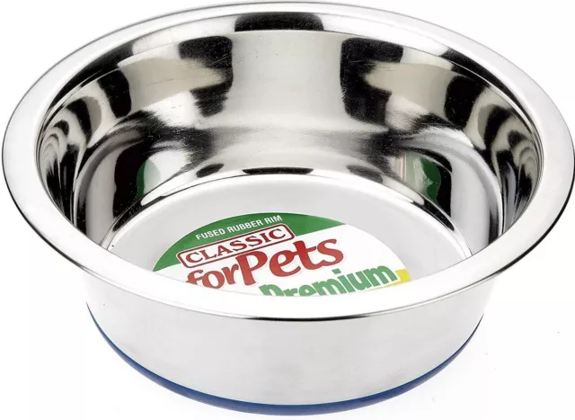 Stainless Steel Dog Bowl. Non Slip, Food Bowl, Water Bowl, Dish, Silver, 6 Sizes