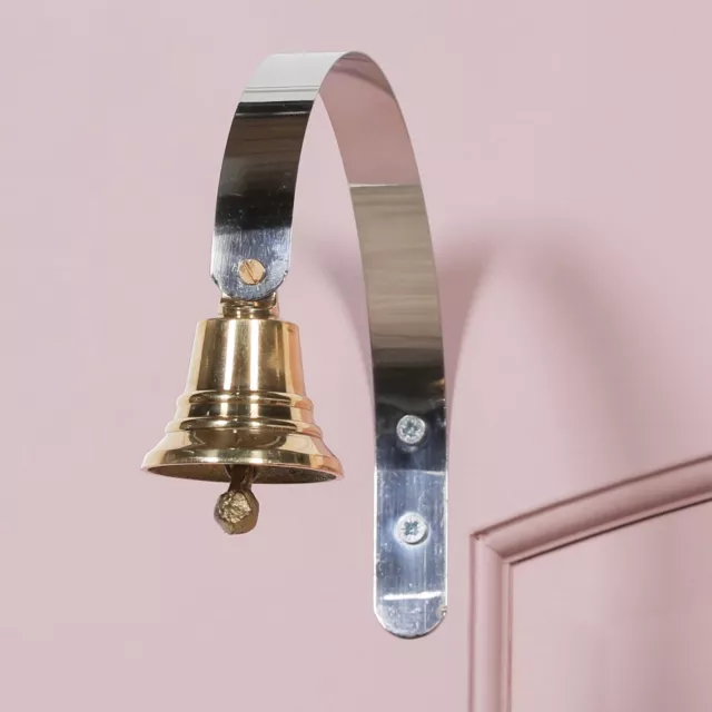 Polished Brass Traditional Design Shop Spring Door Bell On Steel Spring