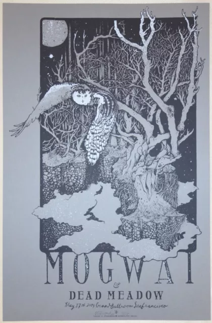 2009 Mogwai - San Francisco Silkscreen Concert Poster s/n by David D'Andrea