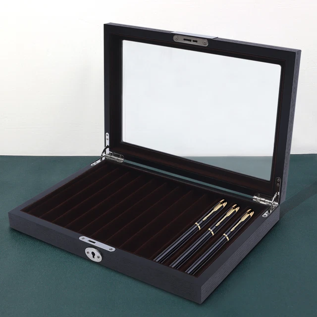 12 PENS DISPLAY Box Luxury Fountain Pen Collector Pen Storage Organizer ...