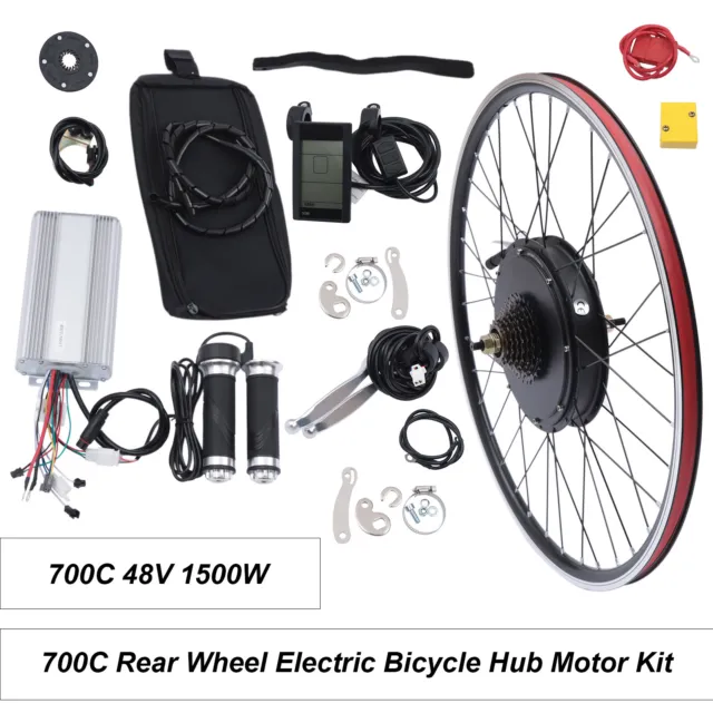 700C Rear Wheel Electric Bicycle Conversion Kit 48V 1500W E-Bike Motor Kit