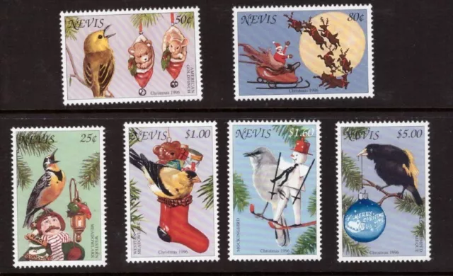 Nevis 1996 Birds Christmas set MNH mint stamps