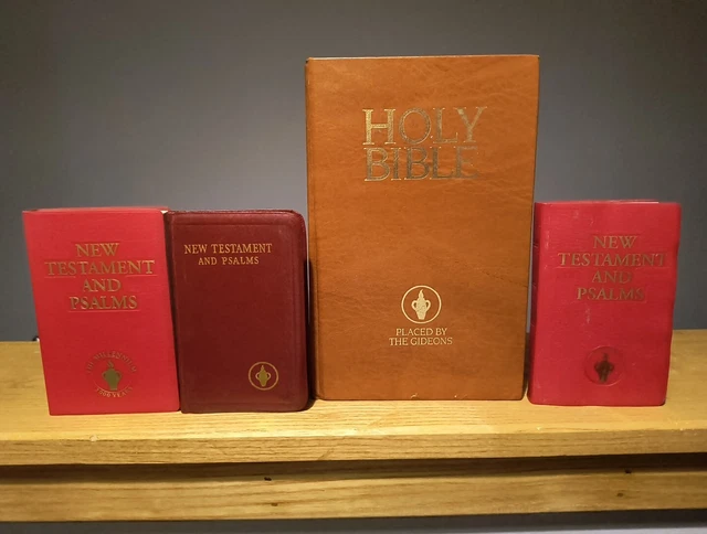 HOLY BIBLE. PLACED by the Gideons New Version../ 3x New Testament