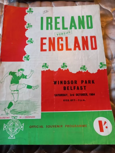 Northern Ireland Football Programme V England 1964