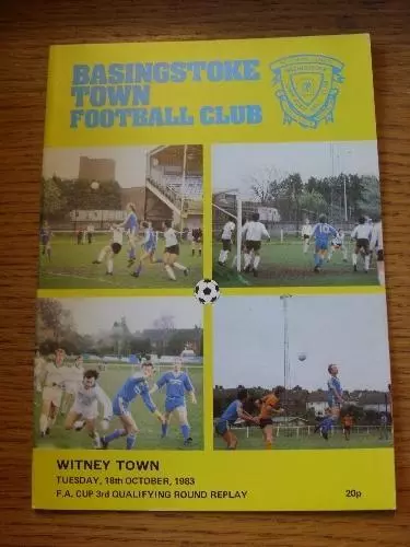 18/10/1983 Basingstoke Town v Witney Town [FA Cup] . Item In very good condition