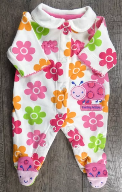Baby Girl Clothes Child Mine Carter's Preemie Ladybug Flower Footed Outfit