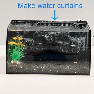 Hygger Horizon 36L LED Glass Aquarium Kit 3D Background Curved Shape Fish Tank 3