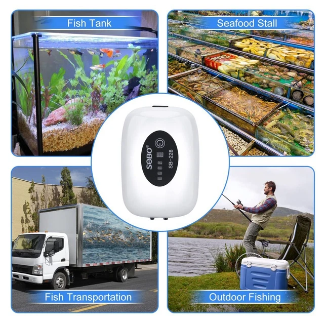 DIDUDE Aquarium Luftpumpe - Extrem Leise 20-40dB, Regelbar, Für 3,8-300L Aquarien