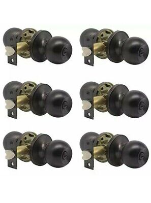 Ball Privacy 6DoorKnobs Bed and Bath Keyless Handles Locksets Oil Rubbed Bronze