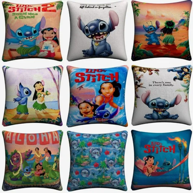 Lilo and Stitch Decorations Cartoon Movie Cushion Cover Sofa Home Decor Almofada