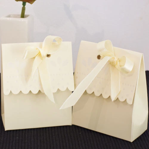 50 Bomboniere Matrimonio – Scatole Portaconfetti Sposa E Sposo Con Nastri, 25+25 Pezzi