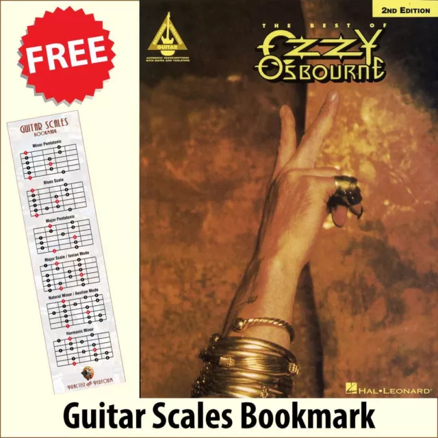 The Best of Ozzy Osbourne Guitar TAB Music Book +FREE Guitar Scales Bookmark