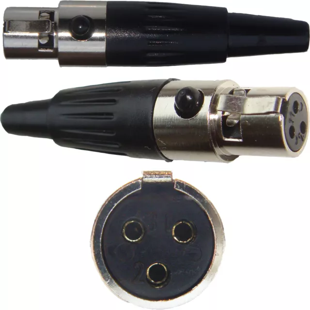 10x TA3F 3 Pin Mini XLR Stecker Buchse Buchse für Mikrofon Audio Power 2