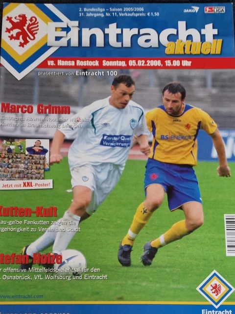 2005/06 2.BUNDESLIGA EINTRACHT Braunschweig FC Hansa Rostock EUR 1,00