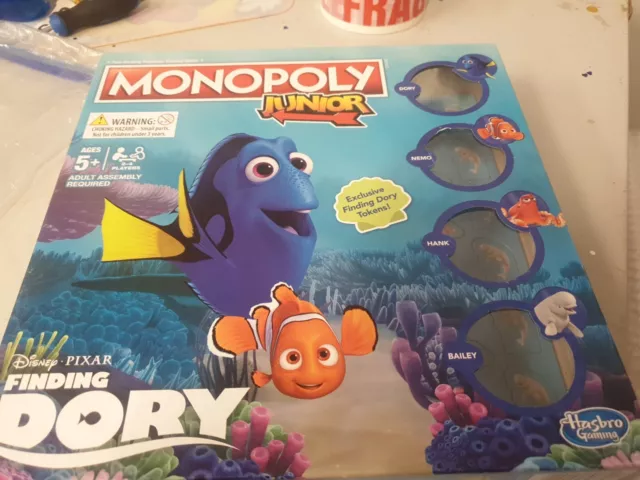 459. Monopoly Junior board game Finding Dory Disney Pixar Hasbro boxed complete
