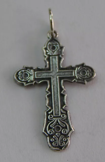 Cross Orthodox Old Slavic Jesus Christ Crucifix sterling silver 925 #a83a 3