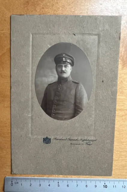 CAB Foto photo Soldat Portrait 1905-18 Atelier Fahrosch Trier