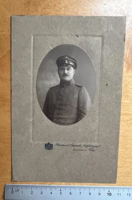 CAB Foto photo Soldat Portrait 1905-18 Atelier Fahrosch Trier