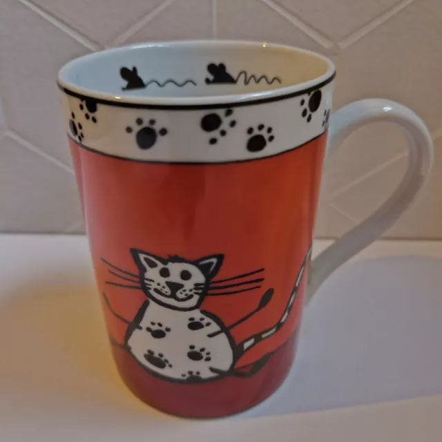 Konitz Germany Ceramic Stylised Cartoon Cat Kitten and Mouse Mug