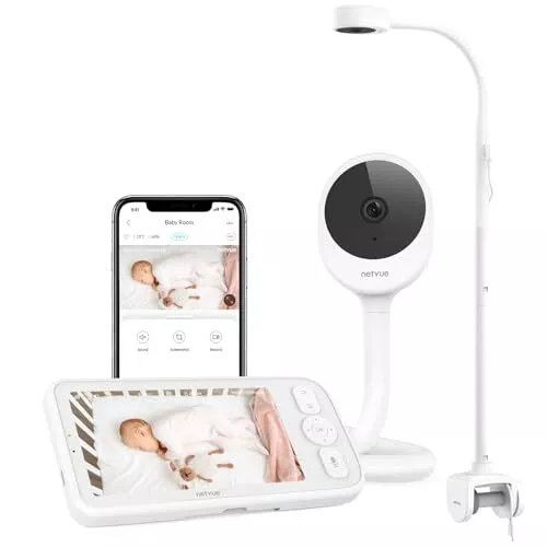 NETVUE Peekababy Babyphone mit Kamera APP, Baby Monitor mit 5 Bildschirm und Hal