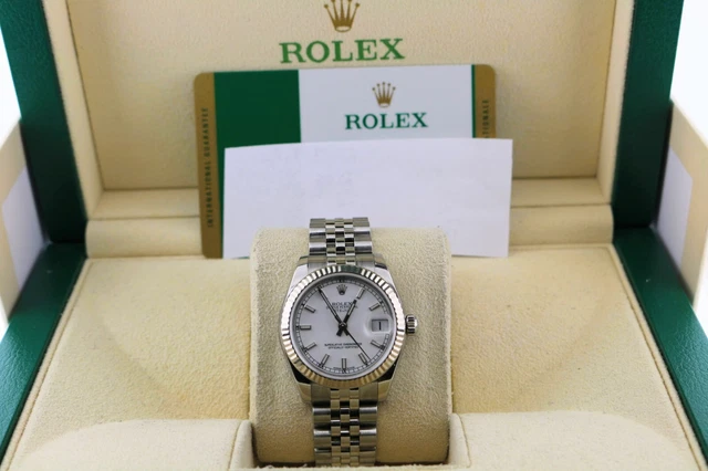 2018 Rolex Midsize Datejust 178274 White Stick Dial SS Jubilee With Papers 31mm 2018 Rolex Midsize Datejust 178274 White Stick Dial SS Jubilee With Papers 31mm
