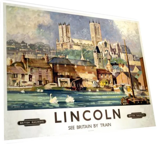 LINCOLN SIGN PLAQUE Vintage Retro Advert METAL Wall Sign Railway Train Gift