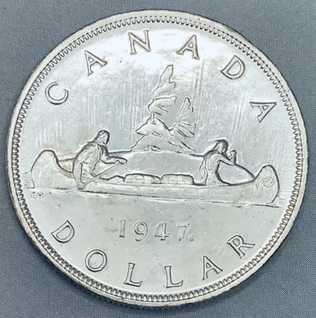 1947 Canada $1 Dollar Silver Coin Maple Leaf George VI