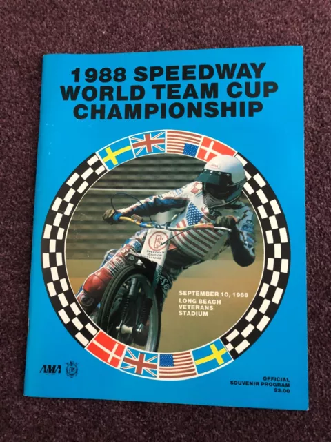 Speedway programme World Team Cup Final Long Beach USA 1988