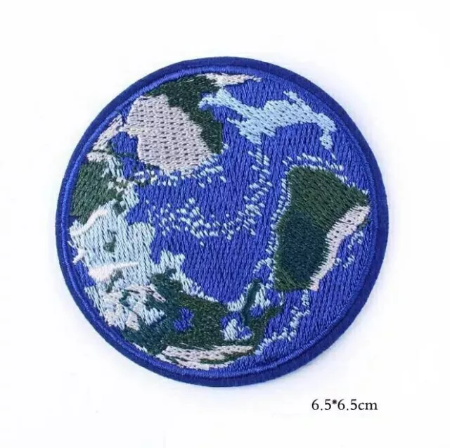 Blue Earth Embroidered Applique Iron On Patch Decorative Badge Clothing Designs
